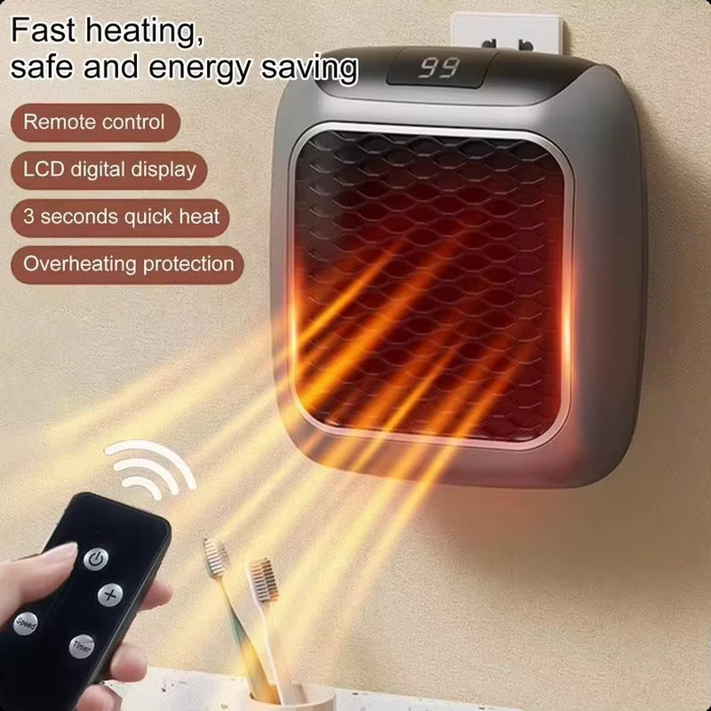Electric Heater Home Appliance Heating Furnace Portable Heater Plug-In Room Heater Mini Radiator Remote Heating 500W
